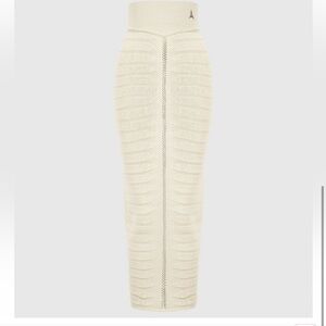 CONTOUR KNIT MAXI SKIRT - BEIGE - L / BEIGE